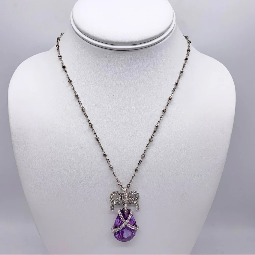 Nolan Miller Purple Crystal Pendant Necklace